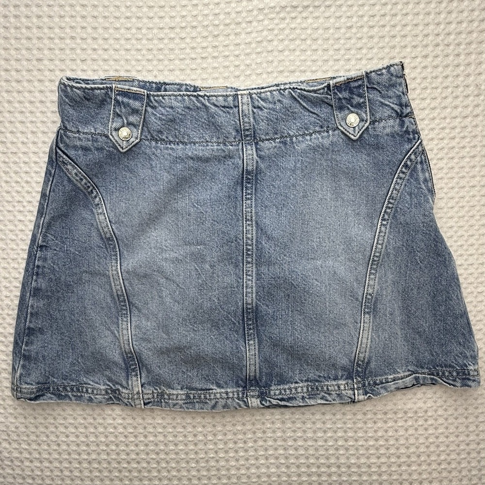 Free People We the Free Runaway Denim Jean Mini Skirt Button Details Women's 27